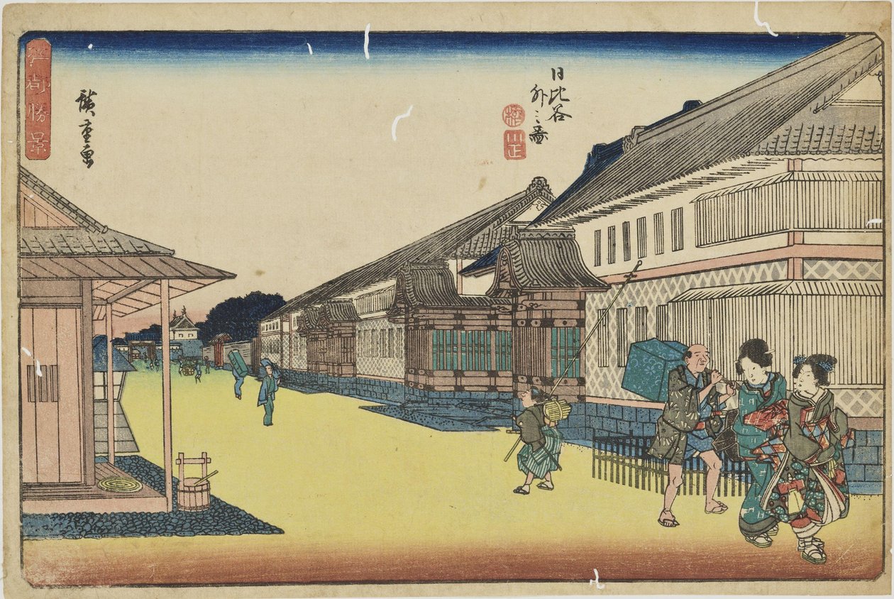 «Fuera de Hibiya» de la serie «Vistas destacadas de Edo» de Utagawa Hiroshige