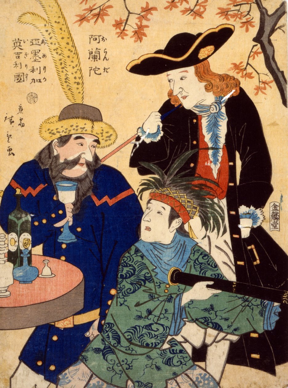 Oranda, Amerika, Igirisu de Utagawa II Hiroshige