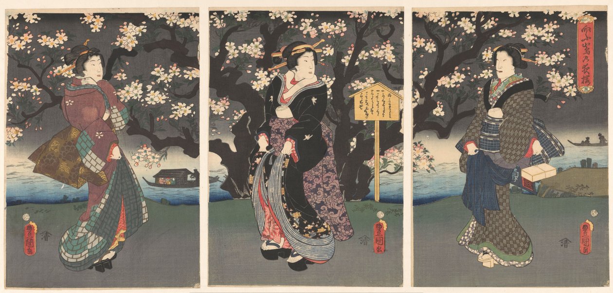 Paseo nocturno por el río de Utagawa Kunisada (I)