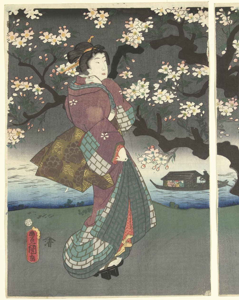 Paseo nocturno por el río de Utagawa Kunisada (I)