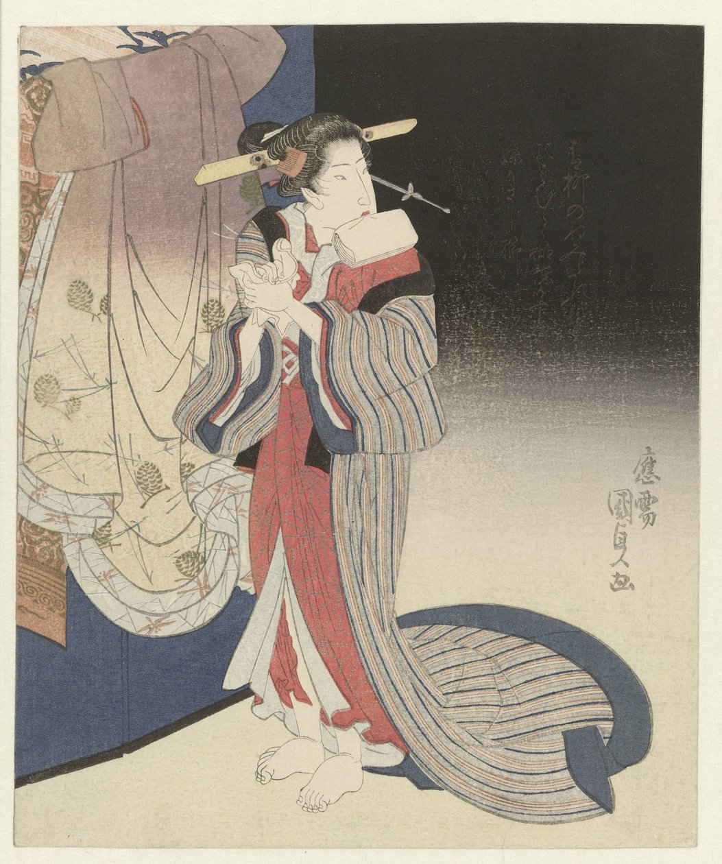 Cortesana se prepara para la noche de Utagawa Kunisada (I)