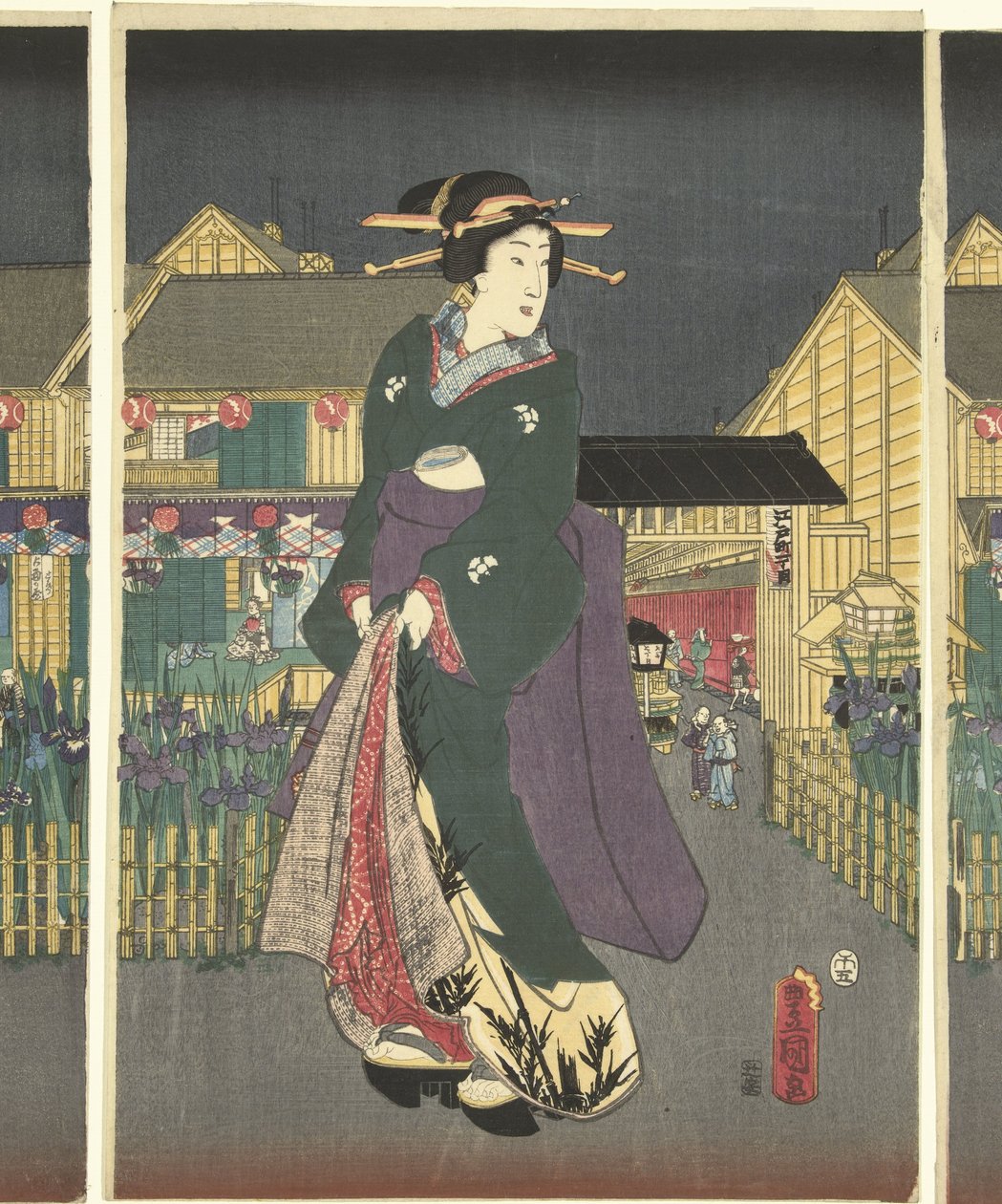 Iris en plena floración de Utagawa Kunisada (I)