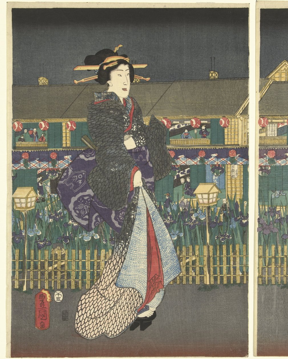 Iris en plena floración de Utagawa Kunisada (I)