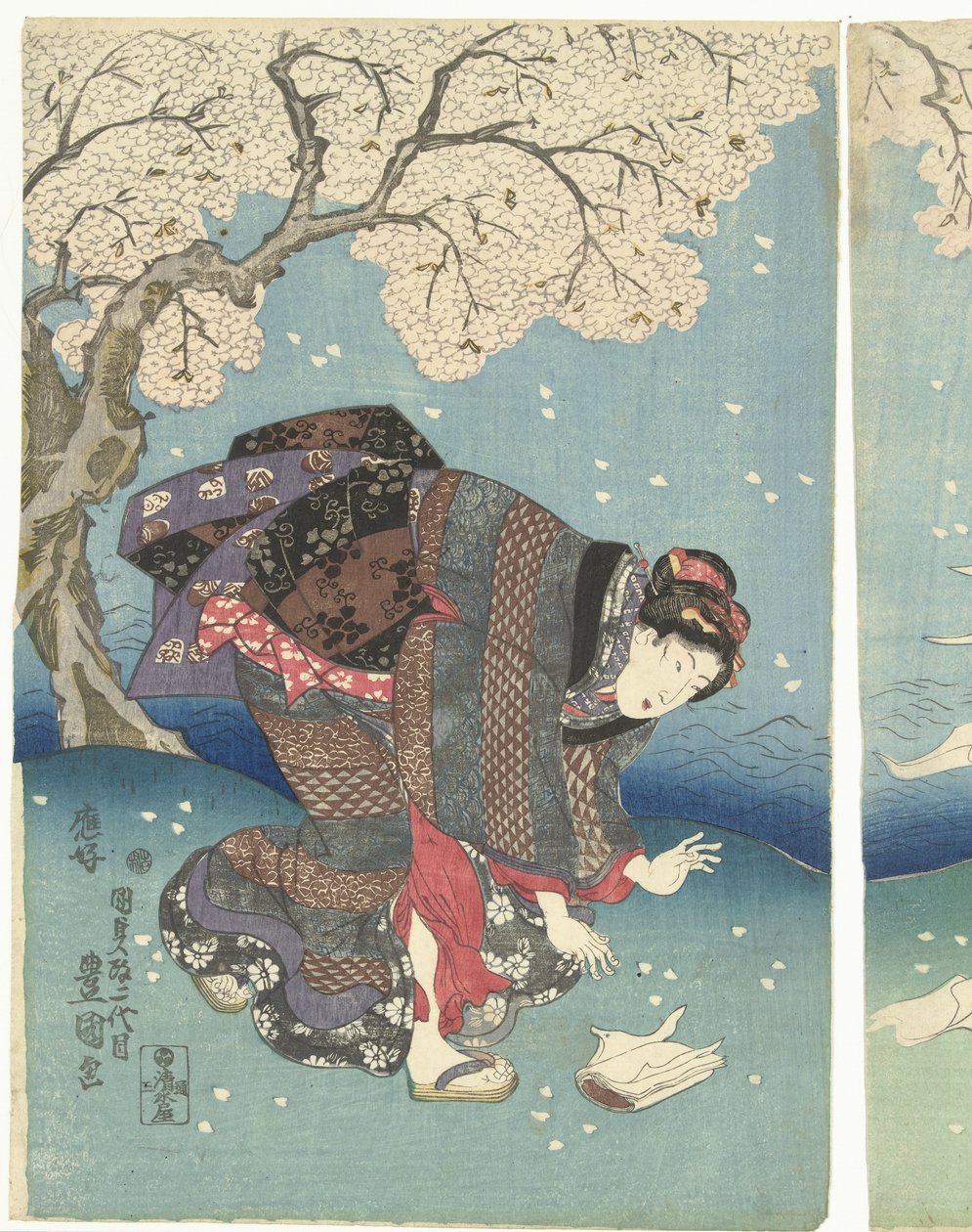 Día tormentoso en el río Sumida Ocho vistas de Edo (título de la serie) de Utagawa Kunisada (I)