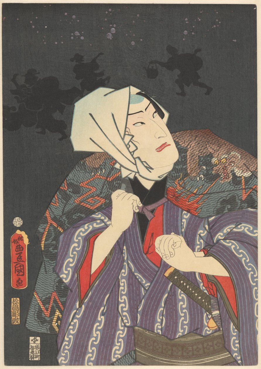Tokijirô con bata de bombero de Utagawa Kunisada (I)