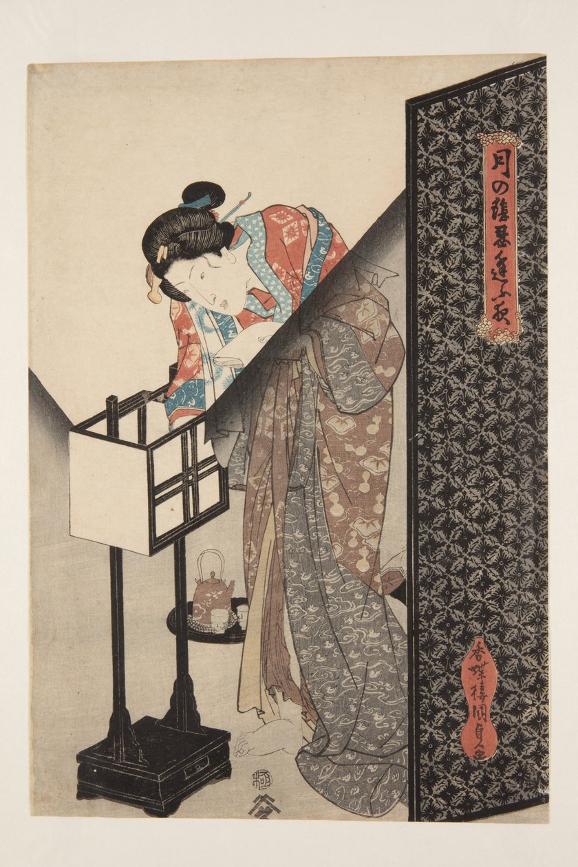 Lámpara oriental (Andon) de Utagawa Kunisada