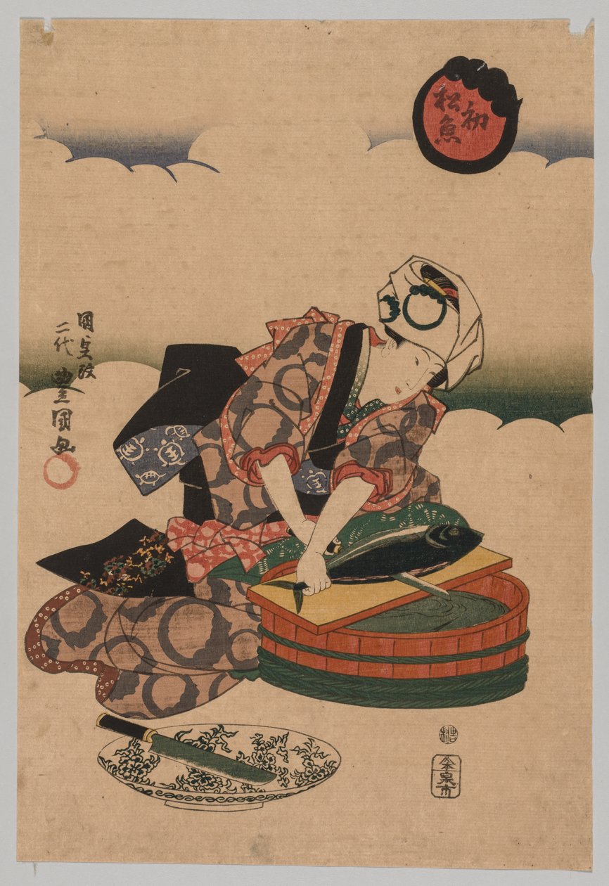 Preparando Bonita, 1823-1880 de Utagawa Kunisada