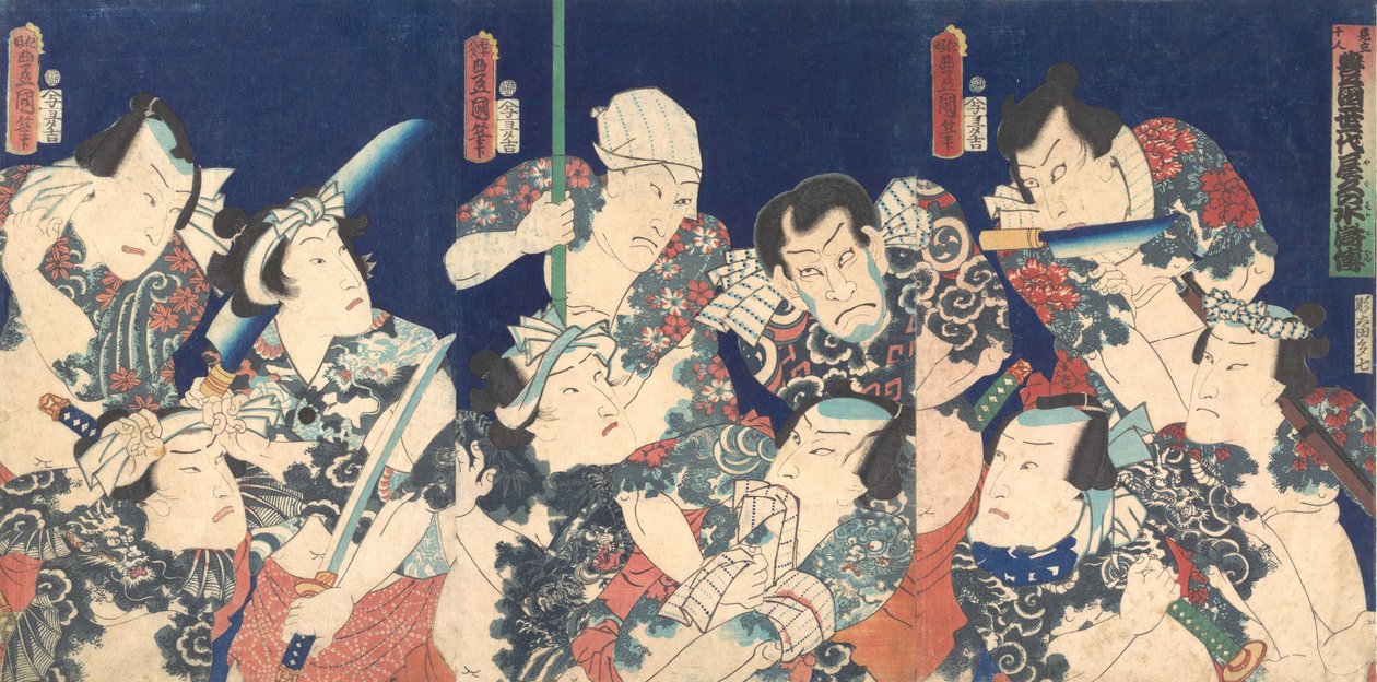 Obra maestra de por vida de Utagawa, de la versión japonesa del Shuihu Zhuan de Utagawa Kunisada