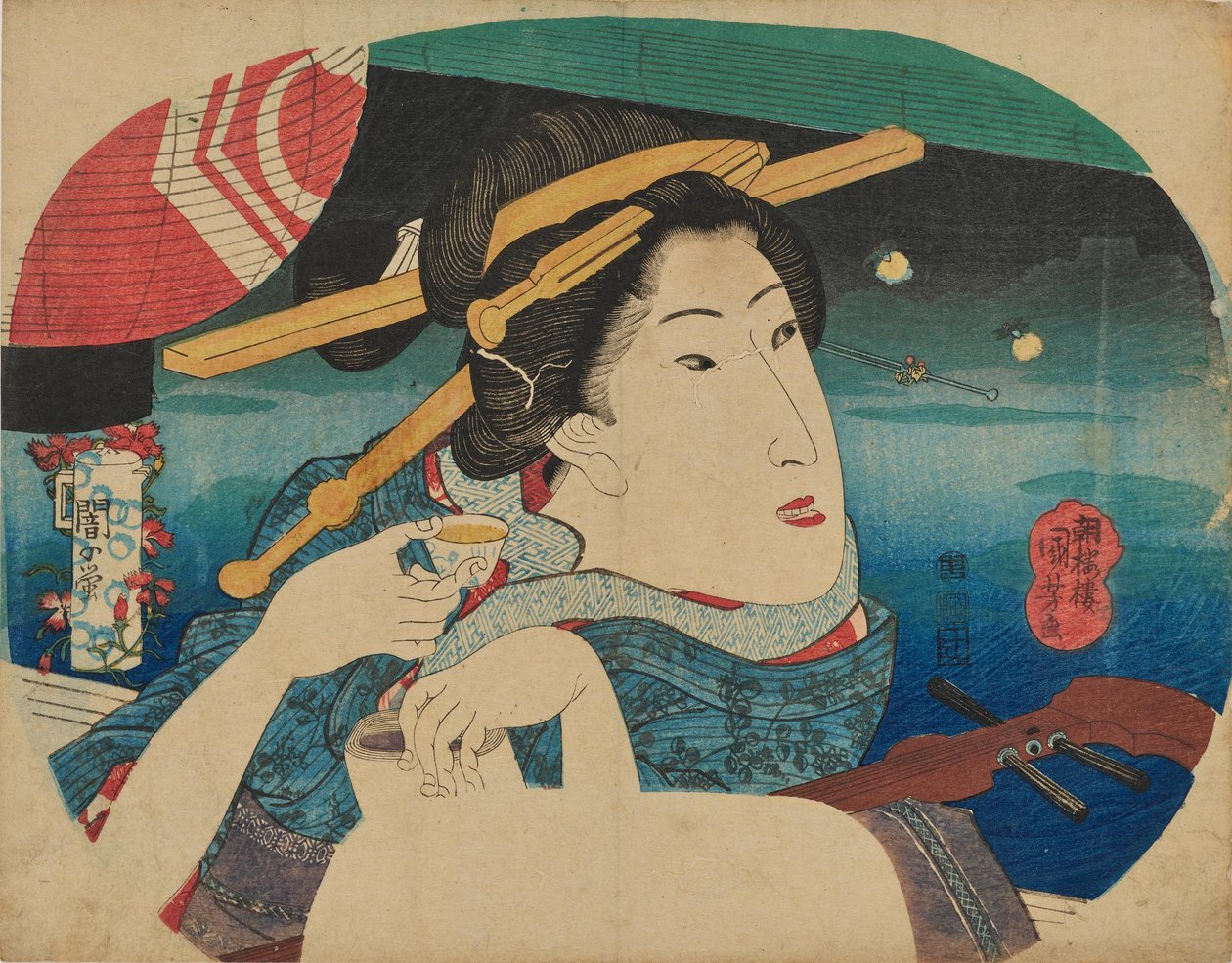 Belleza y Luciérnaga de Utagawa Kuniyoshi