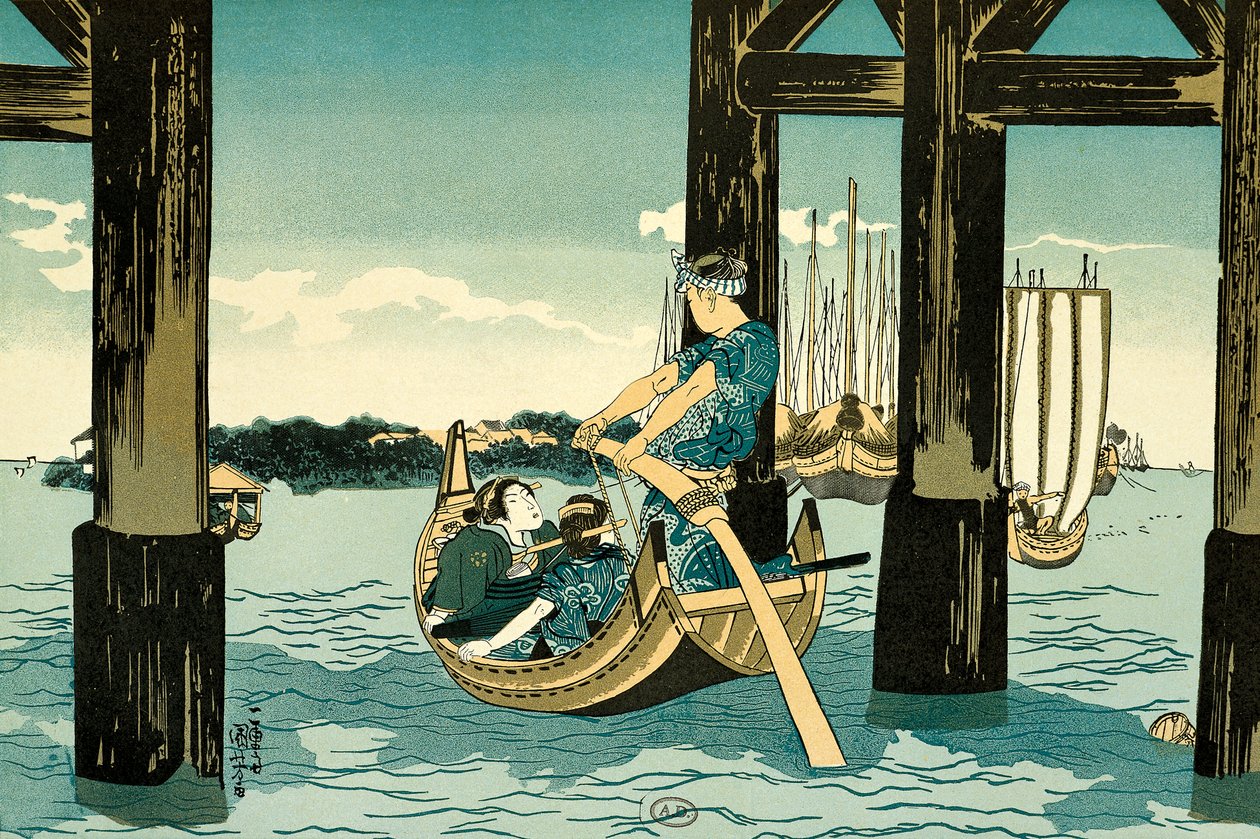 Paseos en barco de Utagawa Kuniyoshi