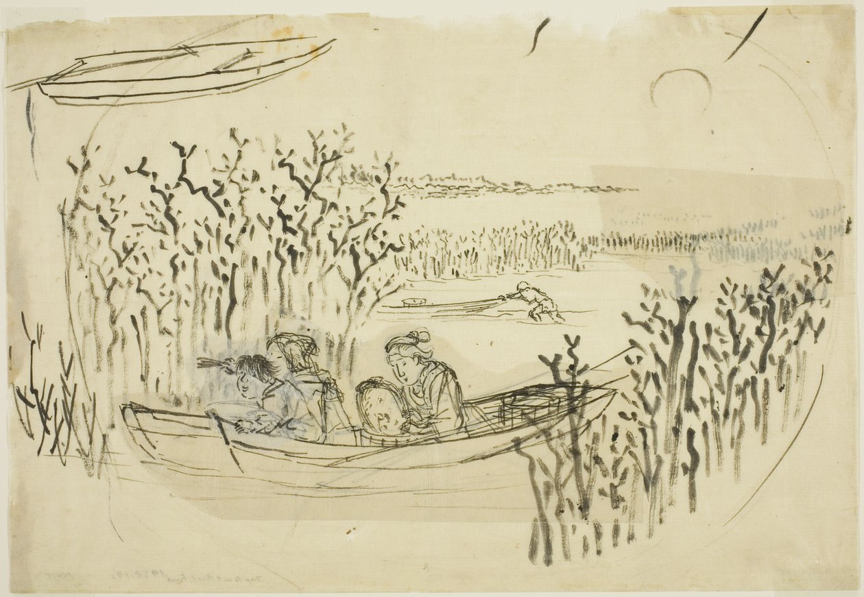 Recolectando Algas en Omori de Utagawa Kuniyoshi