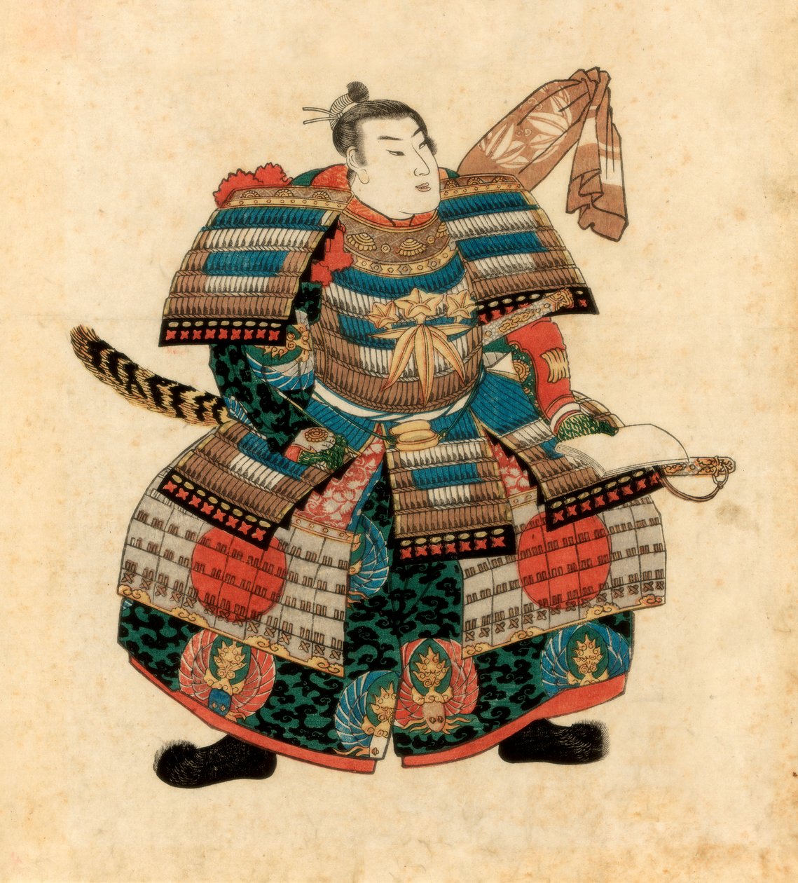 Señor de la guerra japonés Minamoto no Yoritomo, 1845 de Utagawa Kuniyoshi