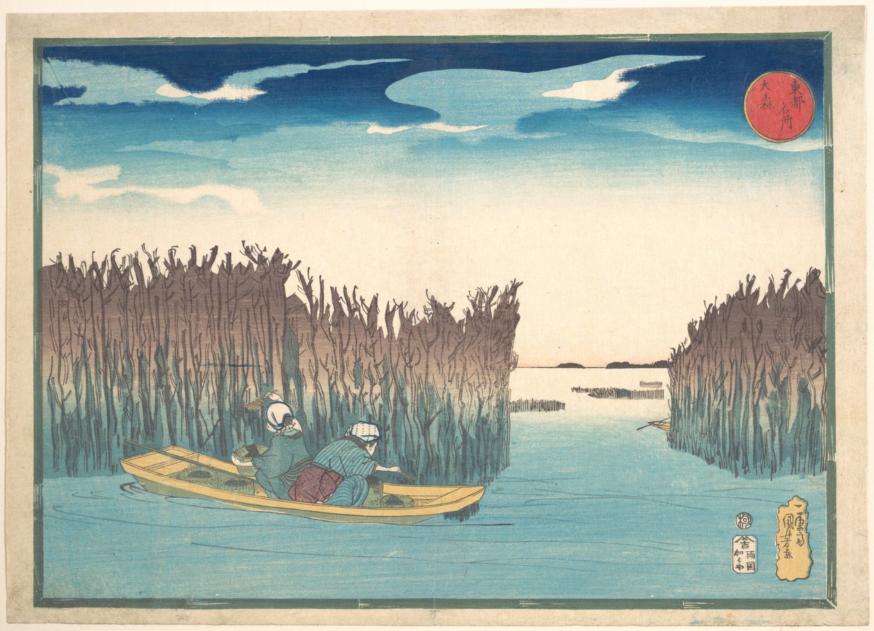 Recolectores de algas en Omori de Utagawa Kuniyoshi