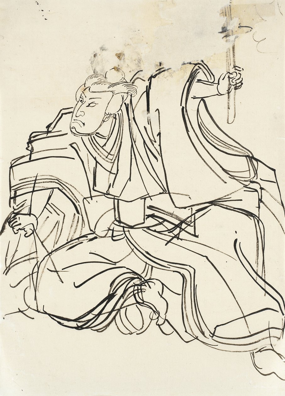 Boceto de un héroe militar de Utagawa Kuniyoshi
