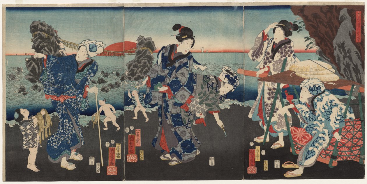 Amanecer en la bahía de Futami de Utagawa Kuniyoshi