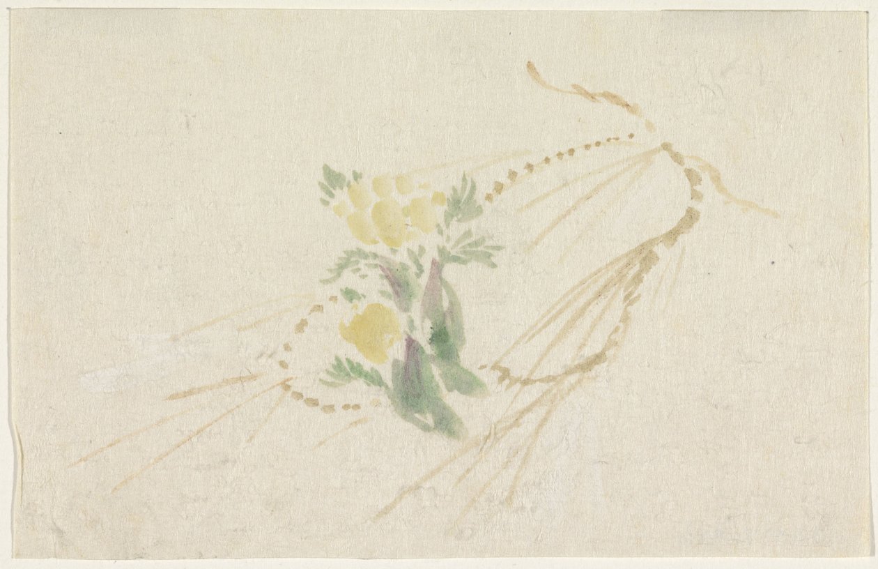 Rama con flores amarillas de Utagawa Kuniyoshi
