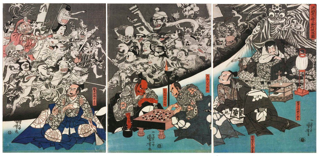 La Araña de la Tierra Genera Monstruos en la Mansión del Señor Minamoto Yorimitsu, 1843 de Utagawa Kuniyoshi