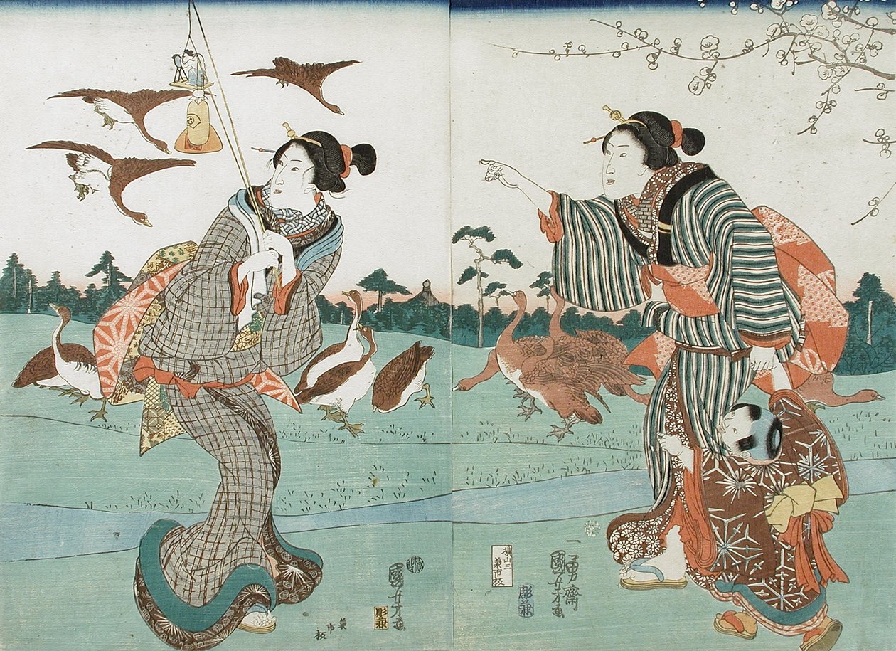 Vista de Yanagishima en primavera de Utagawa Kuniyoshi