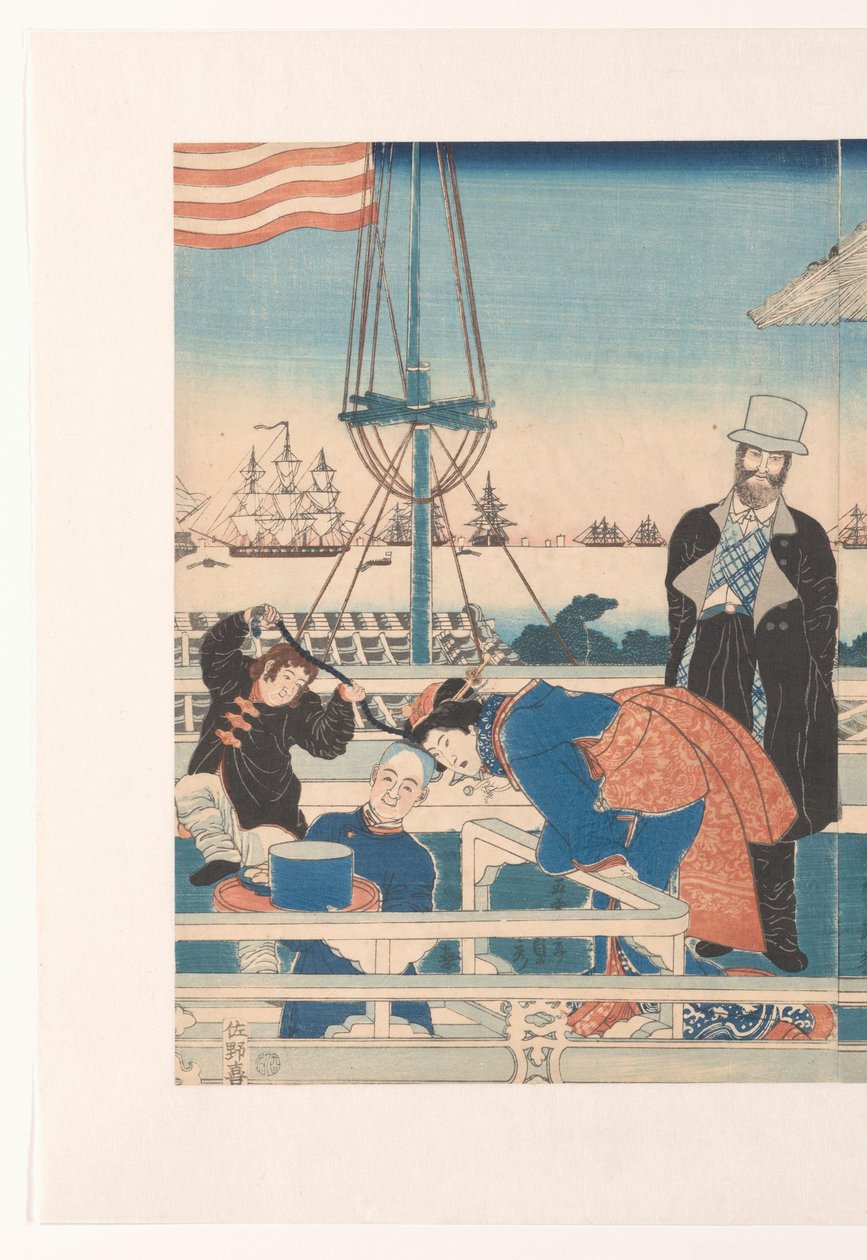 Casa comercial estadounidense en Yokohama de Utagawa Sadahide