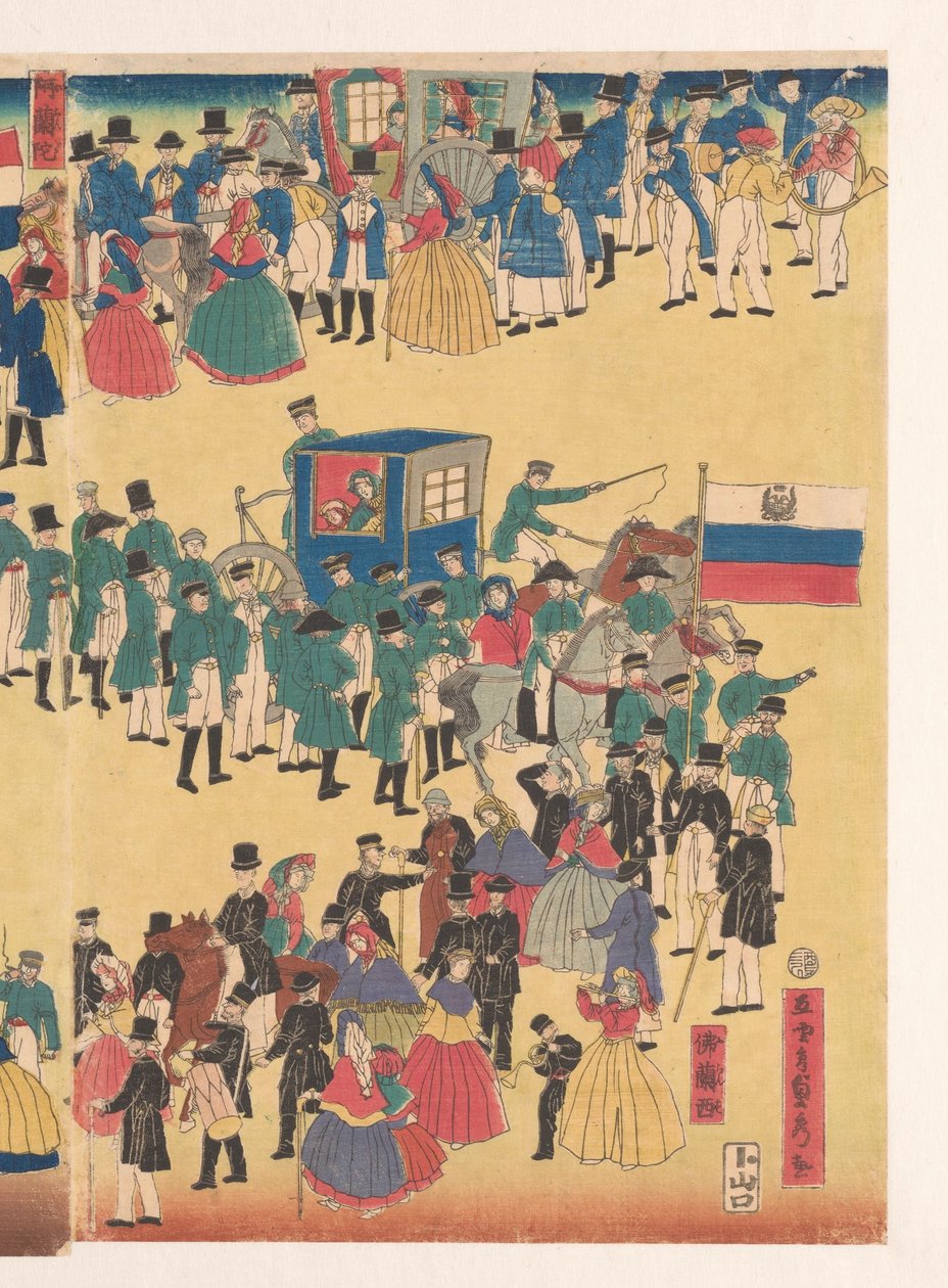 Procesión de personas de las Cinco Tierras de Utagawa Sadahide