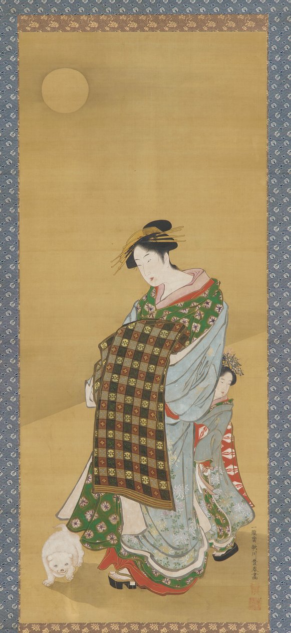 Una Cortesana y su asistente de Utagawa Toyoharu