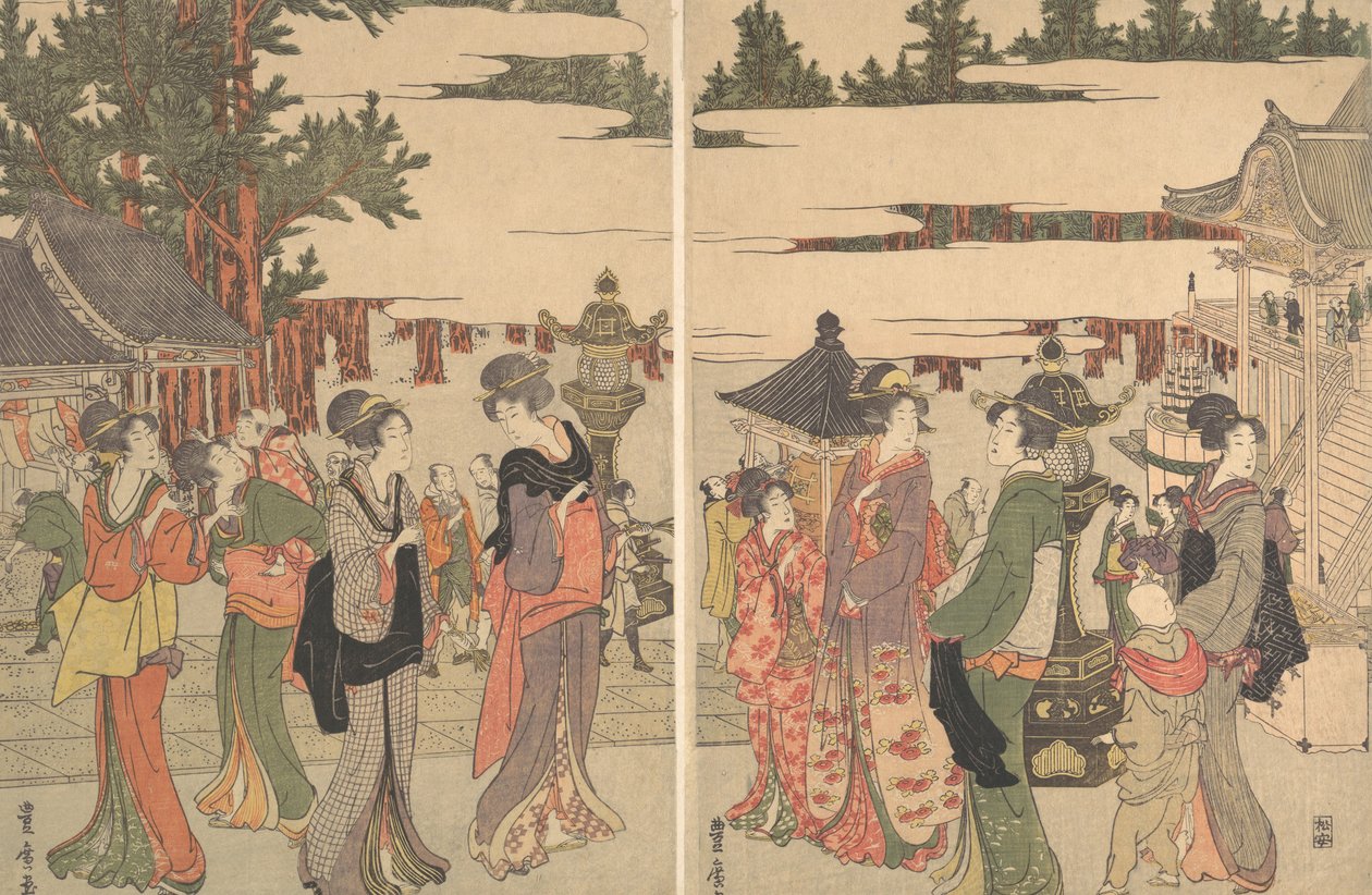 Horinouchi Myo-ho-ji Eho Mairi no Zu, ca. 1804 de Utagawa Toyohiro