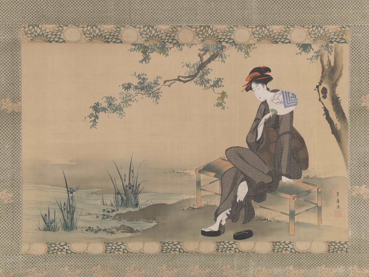 Mujer refrescándose, ca. 1800 de Utagawa Toyohiro