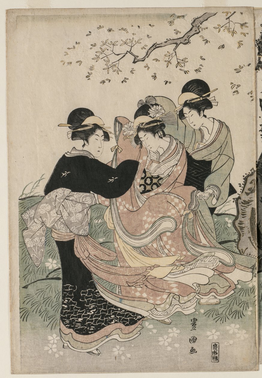 Flores de cerezo al viento de Utagawa Toyokuni