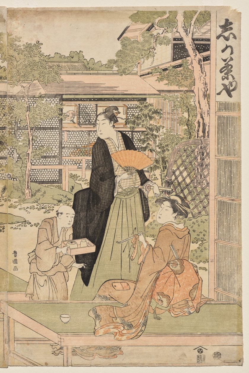 La casa de té Shika de Utagawa Toyokuni