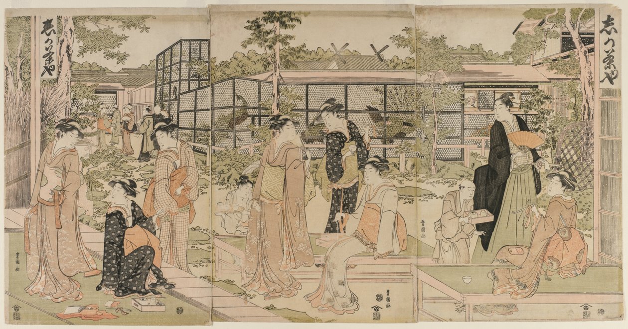 La casa de té Shika de Utagawa Toyokuni