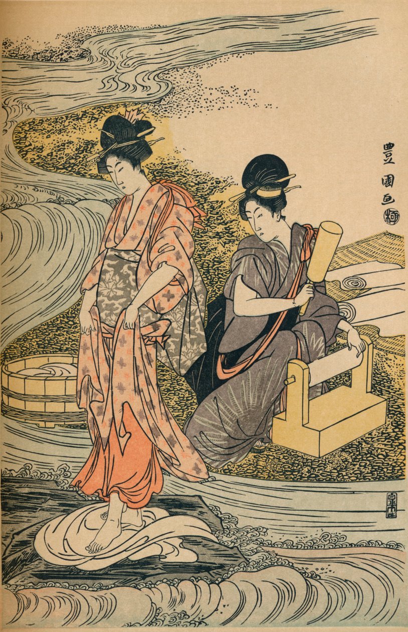 Lavado de ropa, c1800 de Utagawa Toyokuni