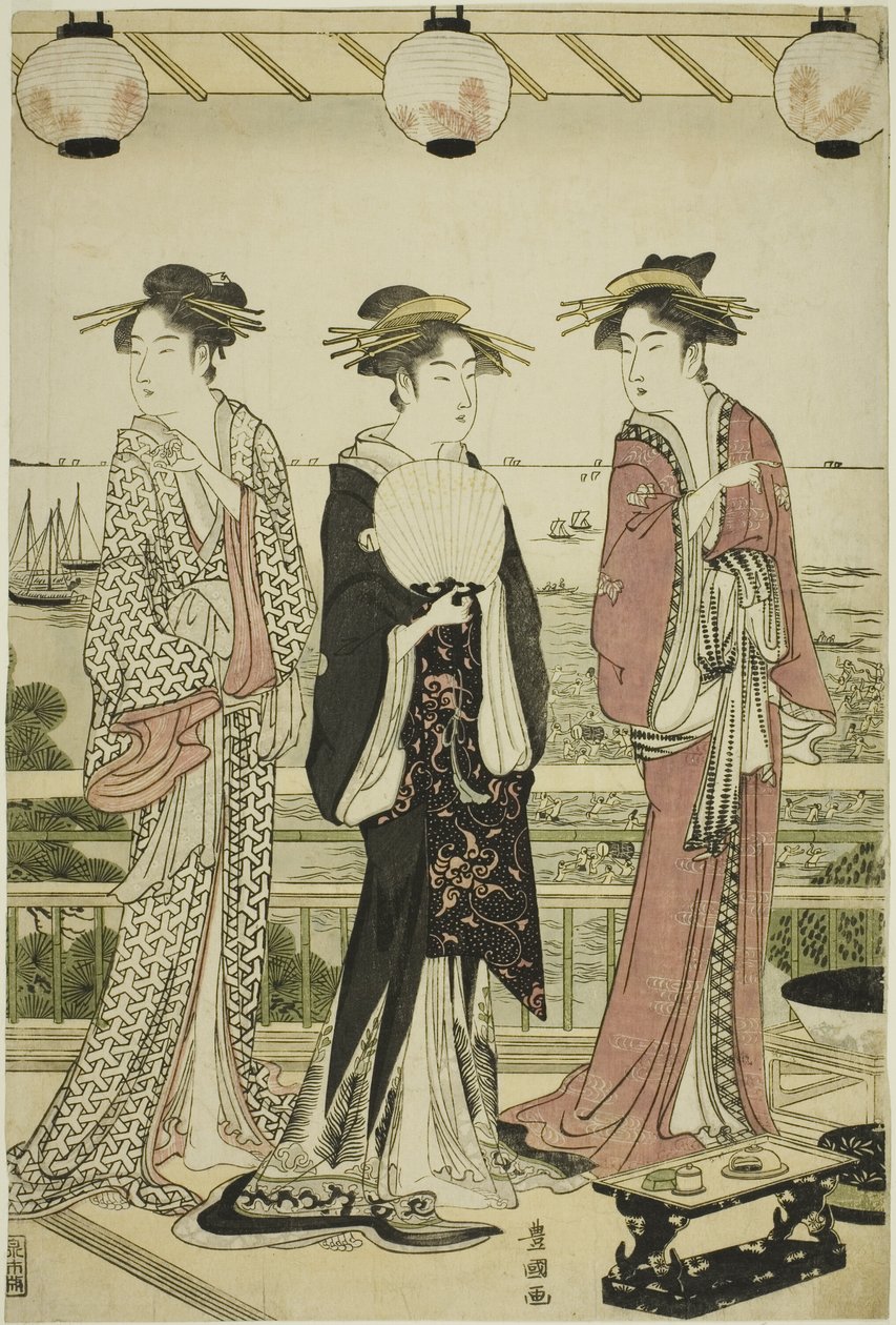 Las cuatro estaciones en el sur - Vista de verano de Utagawa Toyokuni I