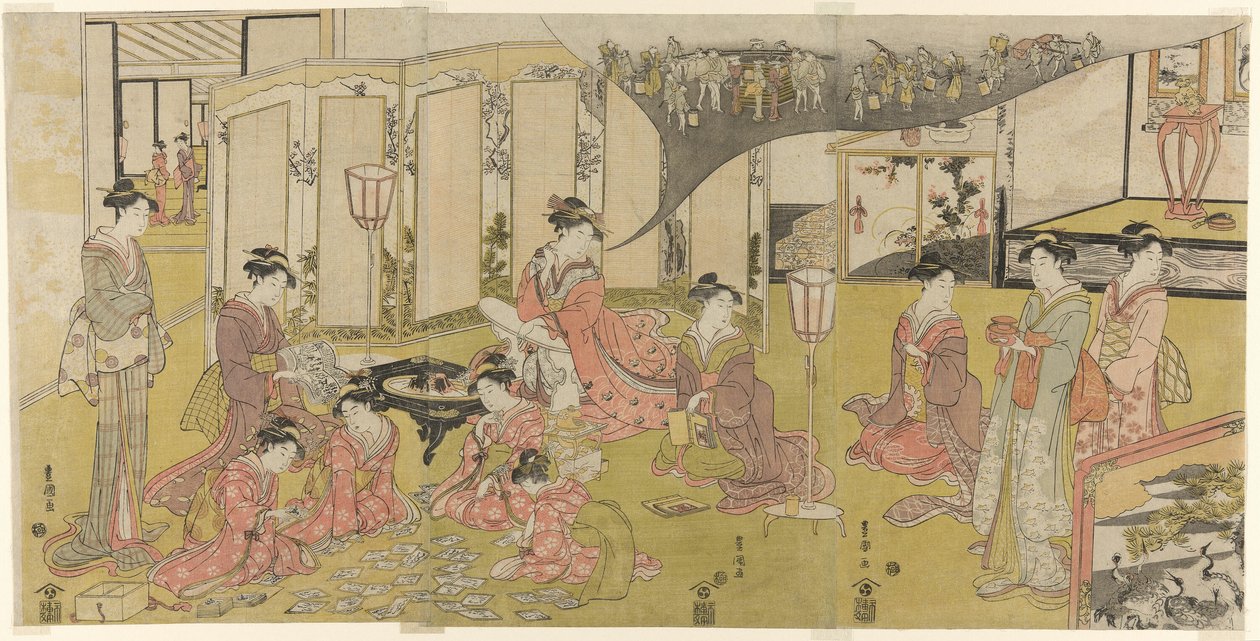 El juego de cartas de Utagawa Toyokuni I