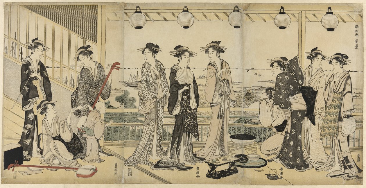 Las Cuatro Estaciones en el Sur: Escena de Verano de Utagawa Toyokuni I
