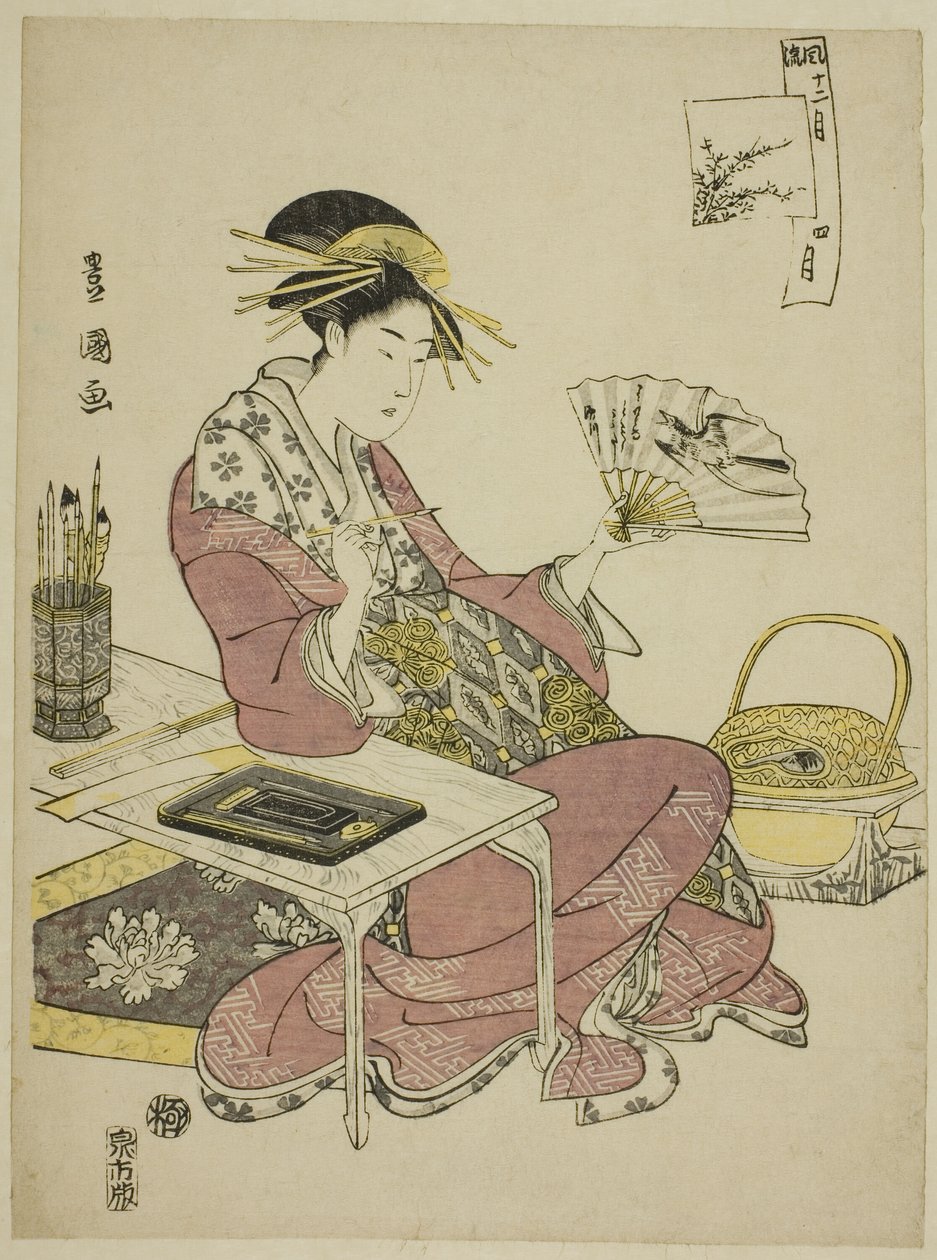 El cuarto mes, de la serie "Doce meses de moda" de Utagawa Toyokuni I