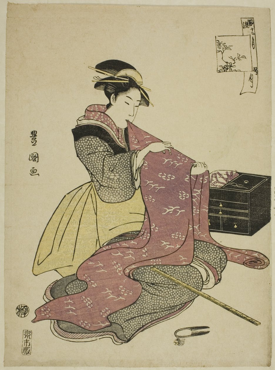 El duodécimo mes, de la serie "Doce meses de moda" de Utagawa Toyokuni I
