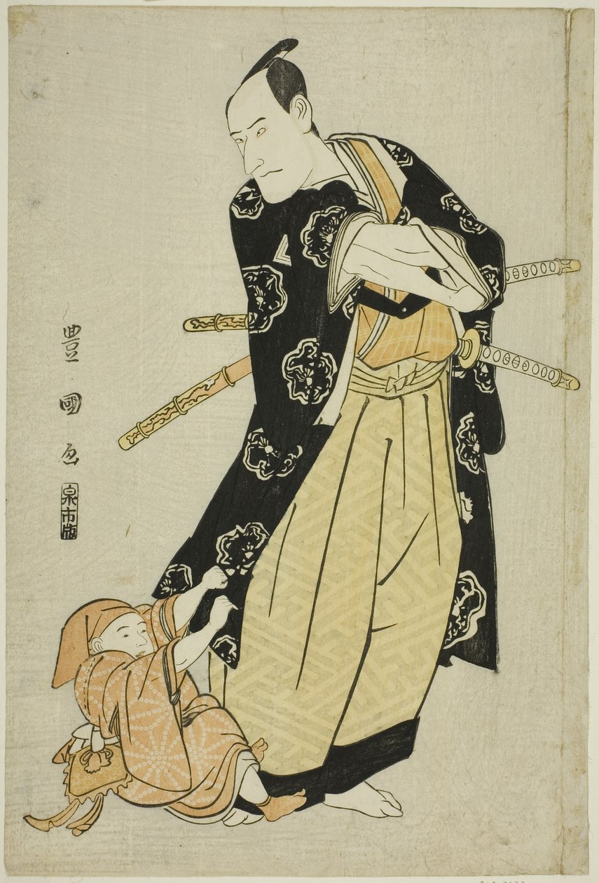 El actor Ichikawa Danjuro VI y un niño de Utagawa Toyokuni I
