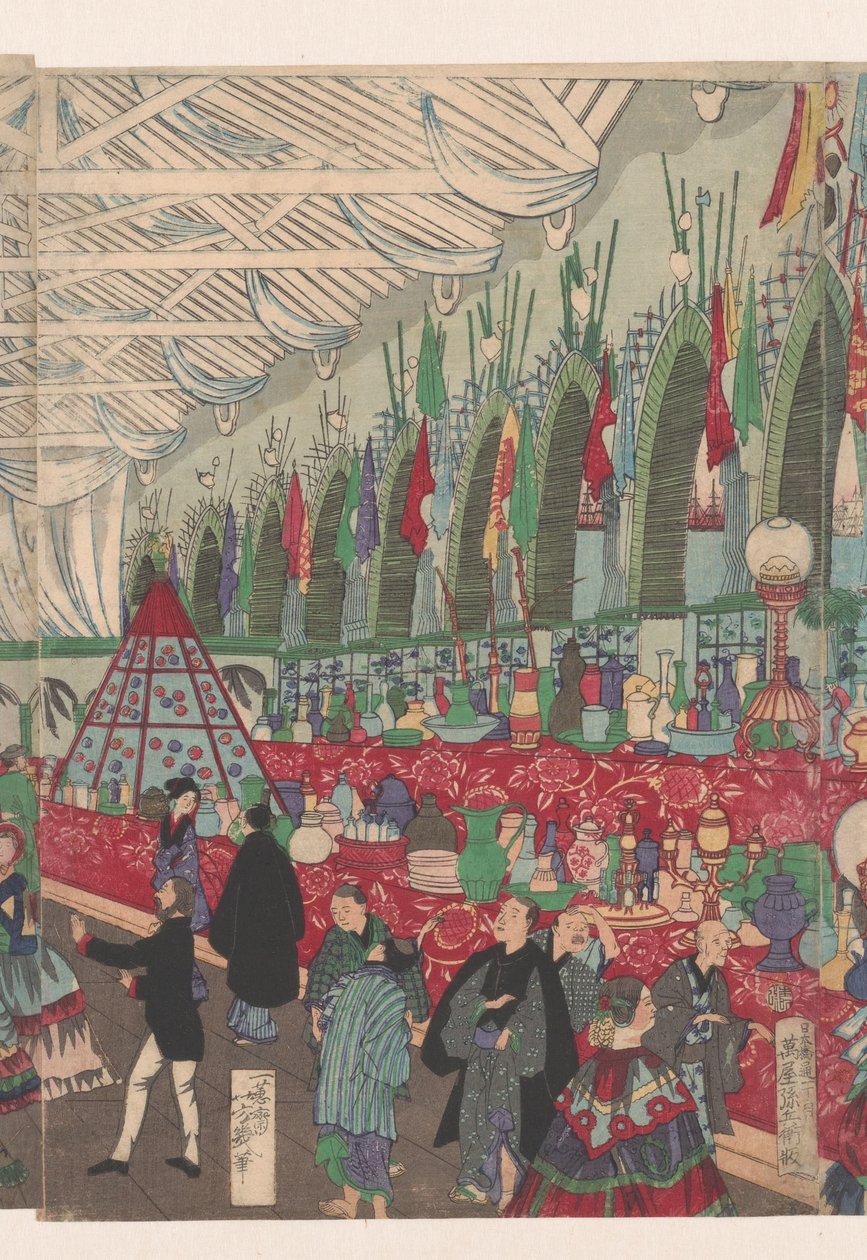 Una próspera casa comercial inglesa en Yokohama de Utagawa Yoshiiku