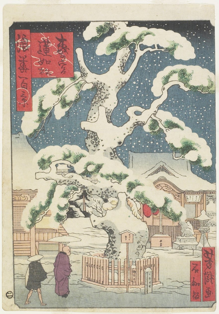 Pino Rennyo en Miyanomori, siglo XIX de Utagawa Yoshitaki