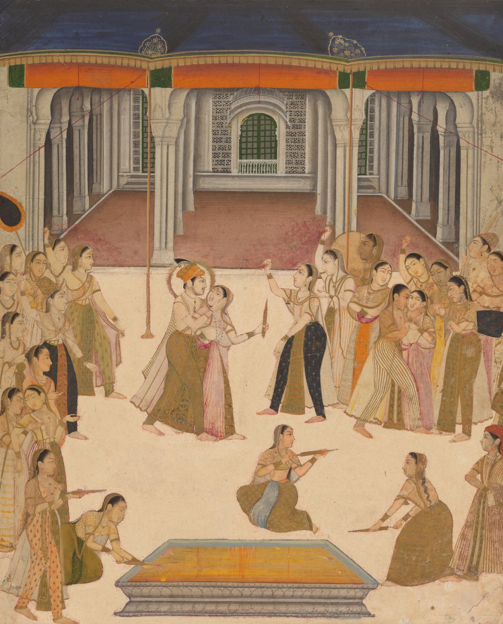 El emperador Jahangir celebrando el Festival de Holi con las damas del harén de Uttar Pradesh Lucknow