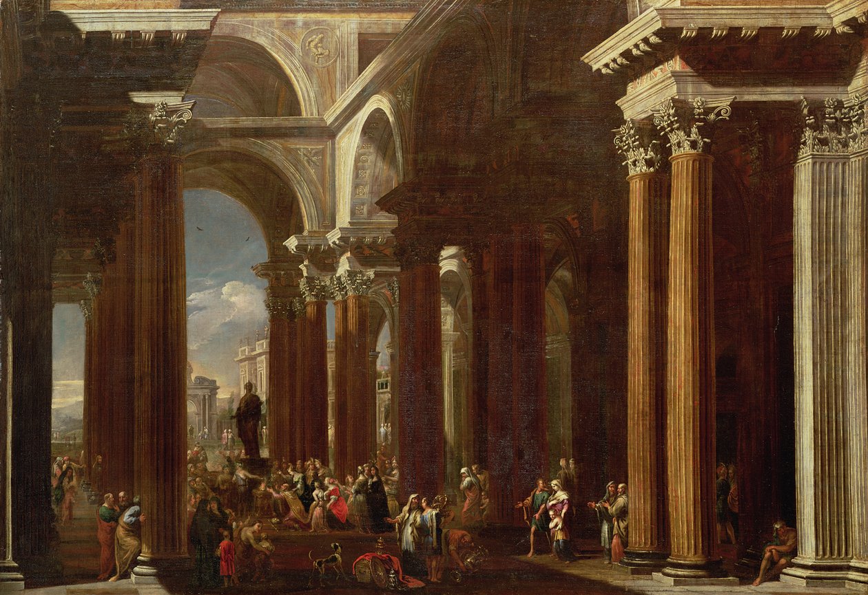 Un Capricho Arquitectónico con un Sacrificio Romano de V. and Gargiulo, D. Codazzi