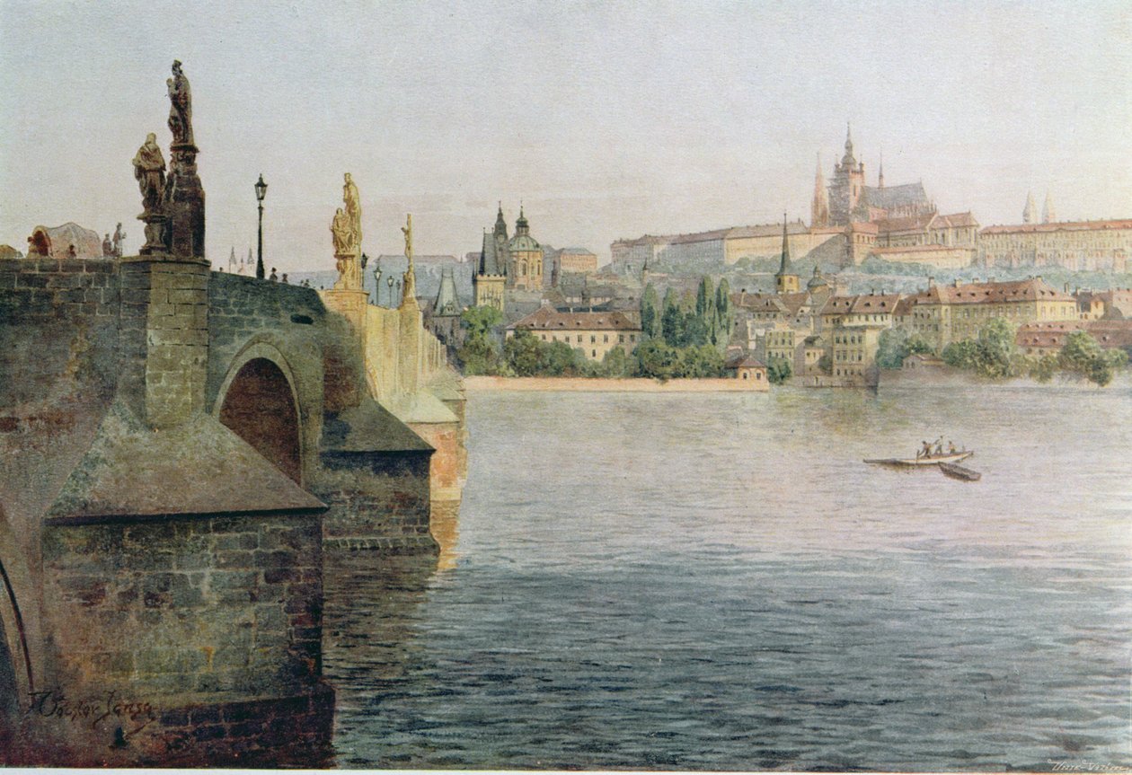 Vista del Puente de Carlos desde Krizovnicka Namesti, de 