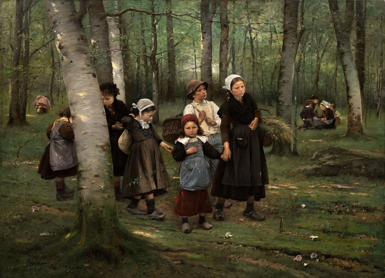 Niños en el bosque, 1891 de Vaclav Brozik