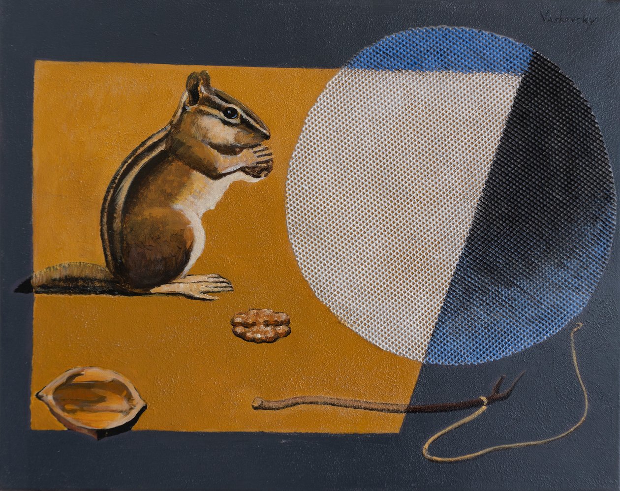 Chipmunk Escape The Trap, 2021 (acrílico sobre lienzo) de Vadym Vaskovsky