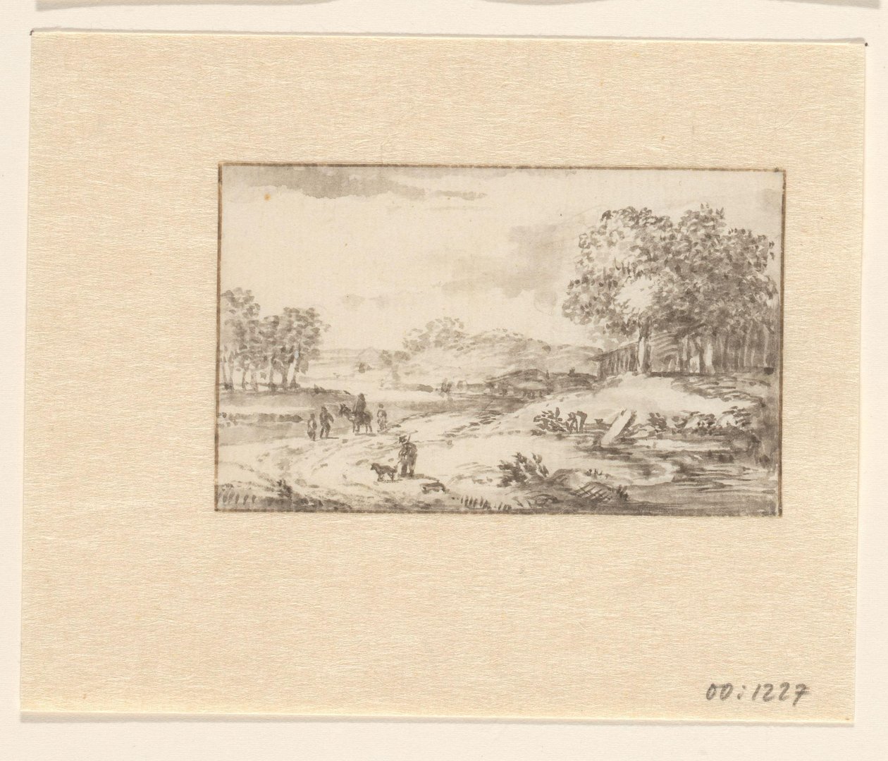 Paisaje con un jinete en un camino de tierra de Valentijn (possibly)