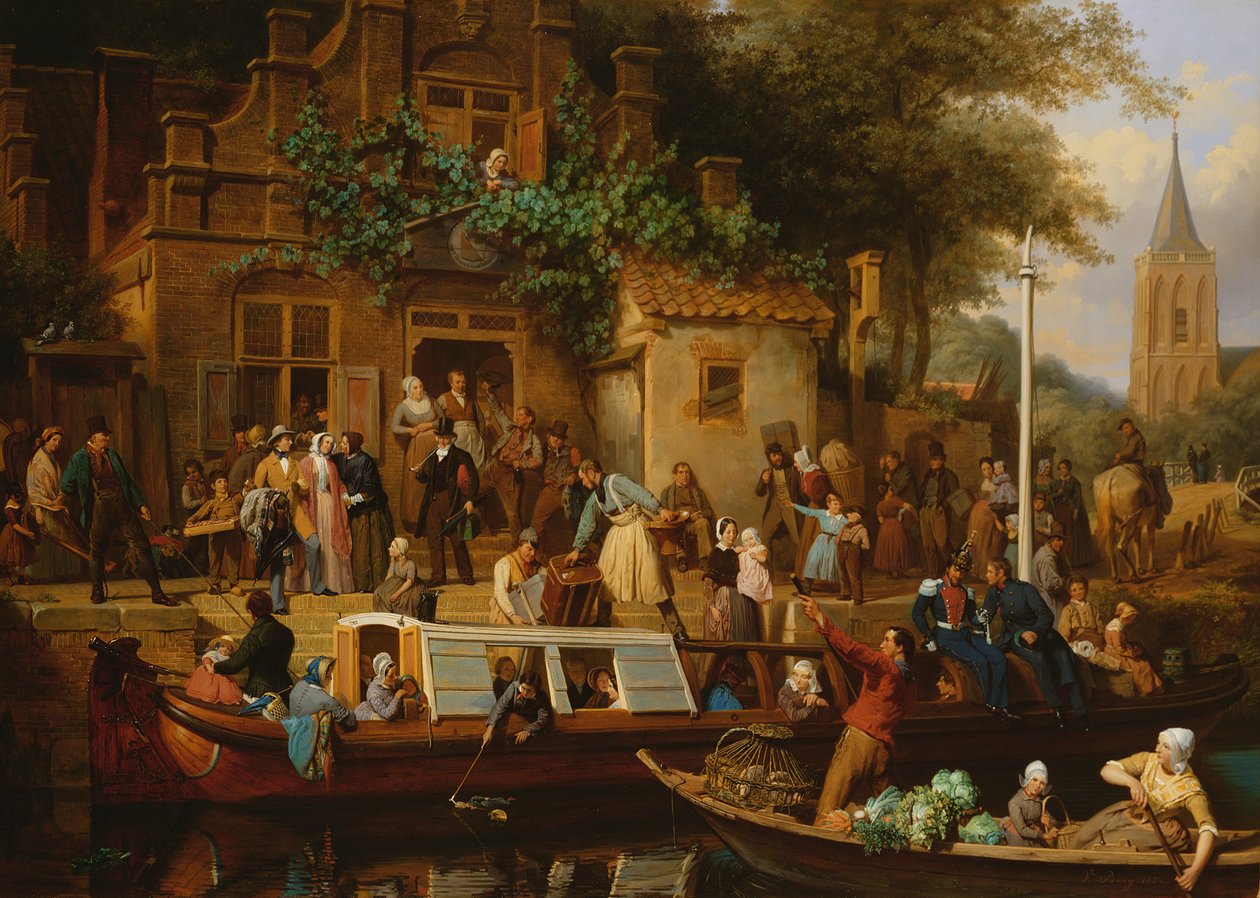 Las barcazas en Utrecht, 1853 de Valentin Bing