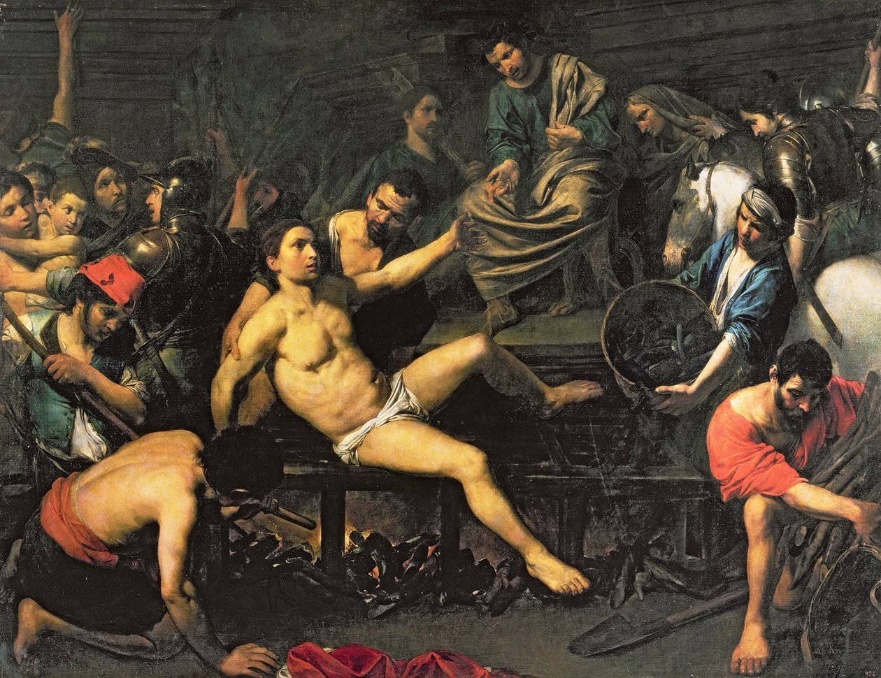 El martirio de San Lorenzo, c.1621-22 de Valentin de Boulogne