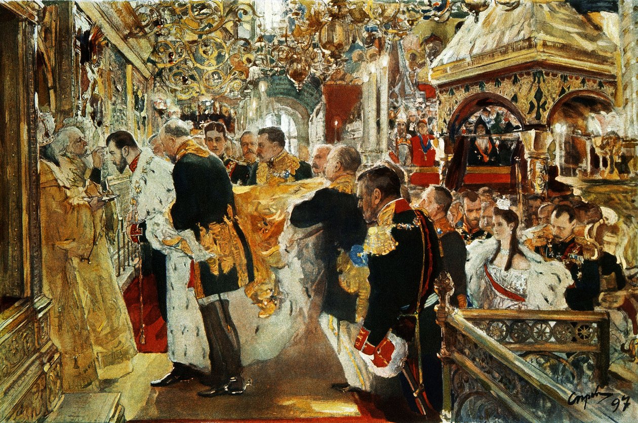 Coronación del emperador (zar) Nicolás II de Rusia en 1894 por Valentin Serov (19 de enero de Valentin Aleksandrovich Serov