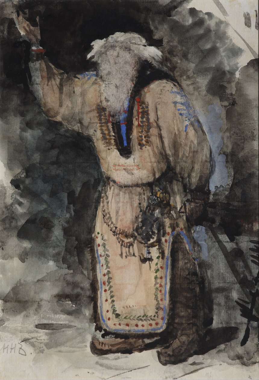 Diseño de vestuario para la ópera Ruslan y Lyudmila de M. Glinka de Valentin Aleksandrovich Serov