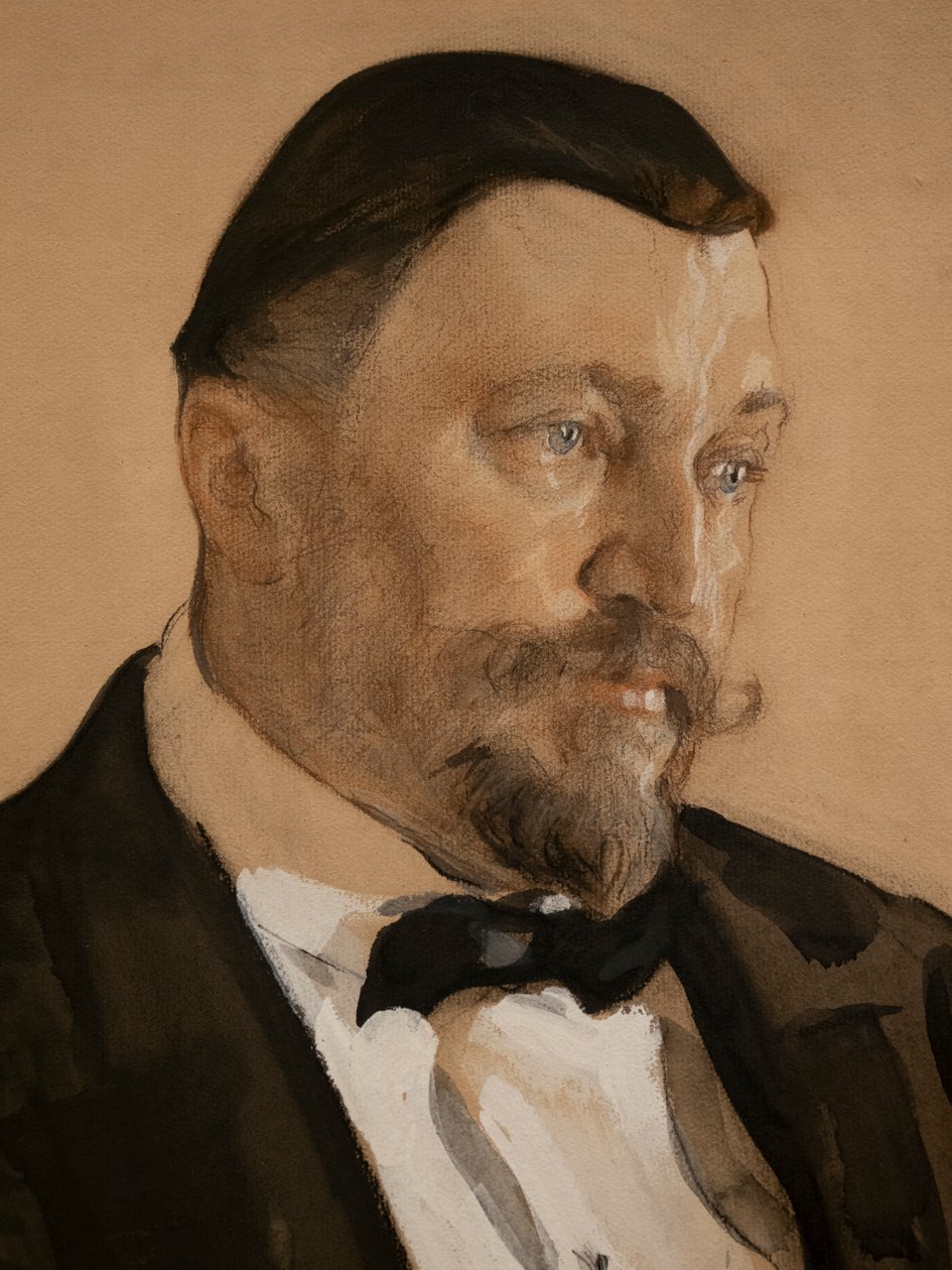Retrato de Alexey Vikulovich Morozov (detalle) de Valentin Aleksandrovich Serov